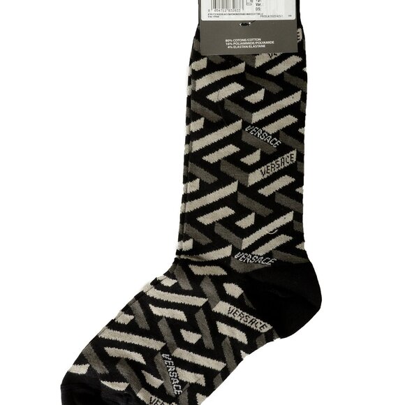 Versace Multi-Color Logo Print Athletic Socks sz M - Picture 2 of 2